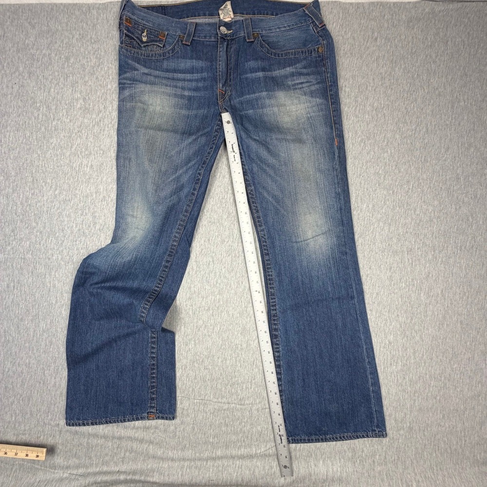 True Religion Mens Boot Cut Jeans Medium Wash Blue Denim Size 38 MDE8580M
